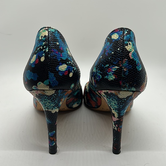 LK Bennett Floral Snake Skin Texture Leather Stiletto Heels Shoes *Sz 37/Sz 6* - Picture 7 of 10